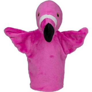 👉 Poppenkast pluche Handpop Flamingo Knuffel Van 24 Cm - Handpoppen 8720576658734