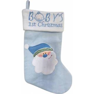 👉 Kerstsokken blauw wit baby's Peha Kerstsok 1st Christmas 45 Cm Fleece Blauw/wit 8712953411698