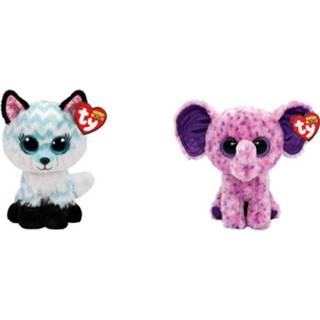 👉 Knuffel EVA Ty - Beanie Boo's Atlas Fox & Elephant 8720679622816