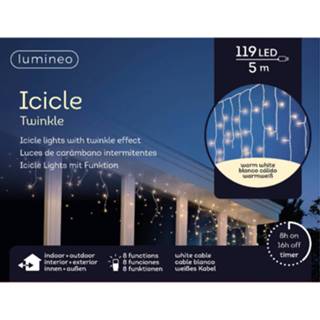 👉 Kerstverlichting wit Ijspegelverlichting Led Warm 119 Lampjes - Lichtgordijn 8720147758511