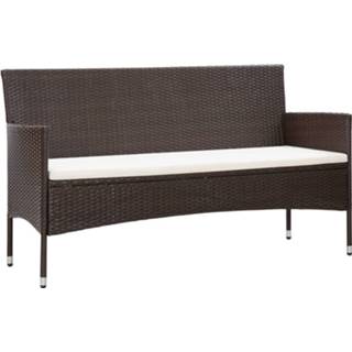 👉 Tuinbank bruin Vidaxl 3-zits Met Kussens Poly Rattan 8719883836027