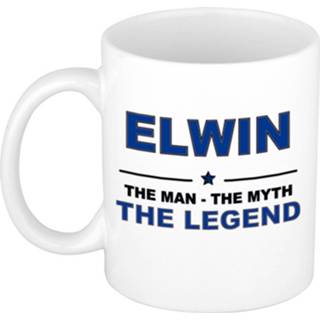 👉 Beker keramiek active mannen Elwin The man, myth legend verjaardagscadeau mok / 300 ml