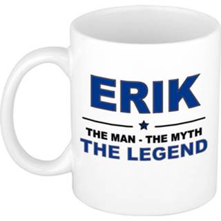 👉 Beker mannen Erik The Man, Myth Legend Cadeau Koffie Mok / Thee 300 Ml - Naam Mokken 8720276086400