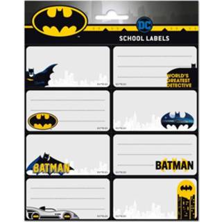 👉 Etiket grijs zwart Dc Comics Etiketten Batman Zelfklevend Grijs/zwart 16 Stuks 8435497261504