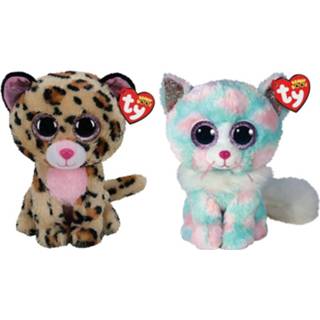 👉 Knuffel senioren Ty - Beanie Buddy Livvie Leopard & Opal Cat 8720679628627