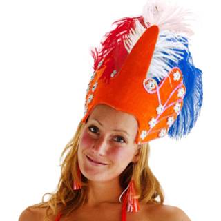 👉 Indianenpruik oranje polyester vrouwen Folat Hoofdtooi Holland Dames 20 Cm 8714572309158