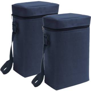 👉 Koeltas blauw Set Van 2x Stuks Kleine Koeltassen Voor Flessen 19 X 34 10 Cm 6 Liter - 8720576243633