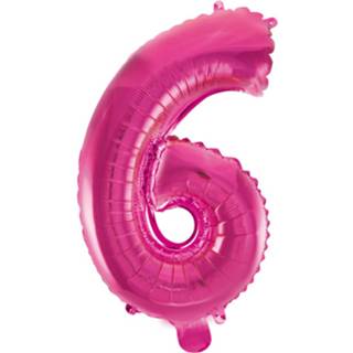 👉 Folieballon roze Globos Cijfer 6 41 Cm 5712735007302