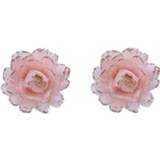 👉 Roze 2x Stuks Decoratie Bloemen Lichtroze Met Veertjes Op Clip 11 Cm - Kersthangers 8720576148181