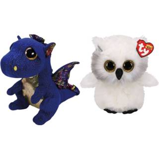 👉 Knuffel Ty - Beanie Buddy Saffire Dragon & Austin Owl 8720679632037