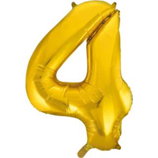 👉 Folie goud Wefiesta Cijferballon 4 86 Cm 5712735006718