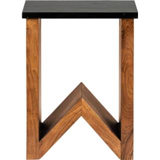 👉 Bijzettafel bruin acaciahout Womo-design W-vorm Bruin, 45x30x60 Cm, Gemaakt Van Massief 4064649017450