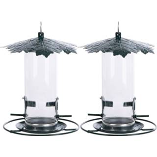 👉 Voedersilo metaal 2x Stuks Vogel Met Bladerdak 23 Cm - 8720576685174