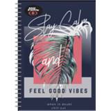 👉 Notitieboek zwart rood No Fear Stay Calm Spiraal A4 Zwart/rood 70 Pagina's 5204549140158