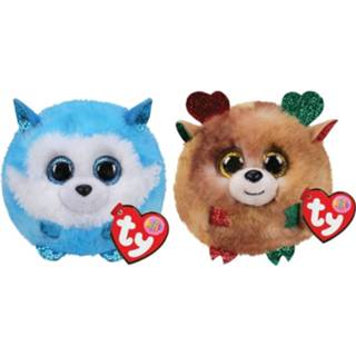 👉 Knuffel Ty - Teeny Puffies Prince Husky & Christmas Reindeer 8720679636899