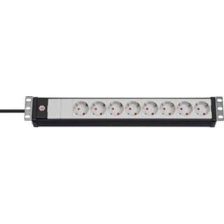 👉 Stekkerdoos zwart wit Brennenstuhl 1156057028 19 inch 8-voudig Zwart, Randaarde stekker 1 stuk(s) 4007123662678