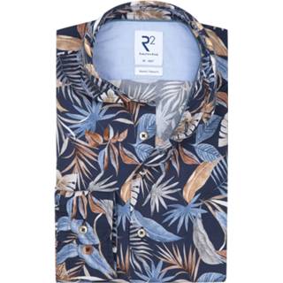 👉 Overhemd blauw katoen-stretch mannen mouwlengte 7 R2 Amsterdam