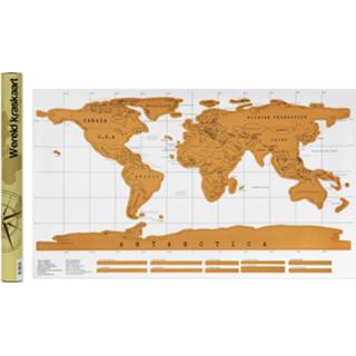 👉 Wit Aretica Wereld Kraskaart (Scratch Map) 88 X 52 Cm 8719688007028