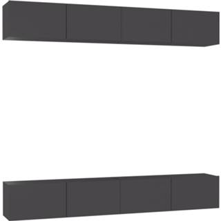 👉 Spaanplaat grijs Vidaxl Tv-meubelen 4 St 100x30x30 Cm 8720286571446