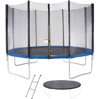 👉 Trampoline blauw Maxi Eco 360 Cm - Met Net, Schaal, Beschermhoes 3760165463818