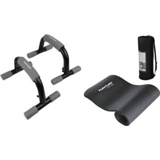 👉 Fitness set zwart Tunturi - Opdruksteunen Fitnessmat 185 X 60 1,5 Cm 8720679640131