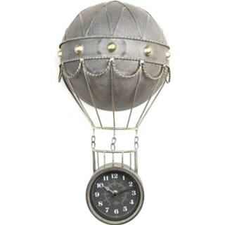 👉 Wandklok staal nikkel Tom Luchtballon Jacques 26 Cm Staal/nikkel 8718317742613