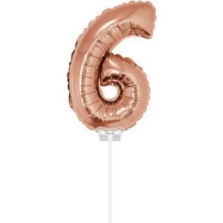 👉 Folieballon goud Haza Original Cijfer 6 40 Cm Rosé 8711319430861
