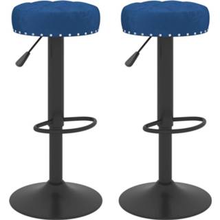 👉 Barkruk fluweel blauw Vidaxl Barkrukken 2 St 8720286513798