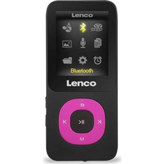 Micro SD kaart zwart roze Mp3/mp4 Speler Met Bluetooth En 8 Gb Lenco Xemio-769pk Zwart-roze 8711902041566