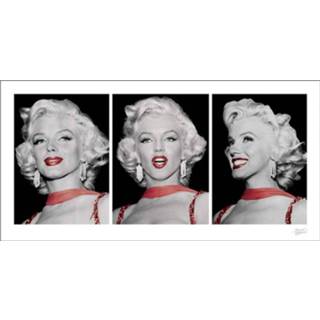 👉 Dress rood Pyramid Marilyn Monroe Red Triptych Kunstdruk 100x50cm 5051265410115