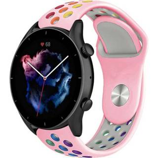 Sportband roze Strap-it Amazfit GTR 3 (Pro) sport band (roze kleurrijk) 8720626992672
