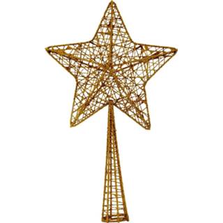 👉 Kerstboom kunststof Ster Piek/kerstboom Topper Glitter Koper 28 Cm - Kerstboompieken 5400586864006