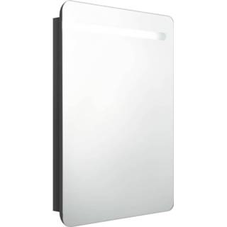 👉 Vidaxl Badkamerkast Met Spiegel En Led 60x11x80 Cm Grijs