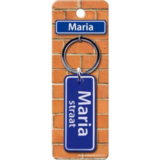 👉 Sleutelhanger blauw staal Paper Dreams Straatnaam Maria 9 Cm 8716764120558