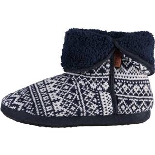 👉 Pantoffels witte mannen kinderen Navyblauw/witte Laars Pantoffels/sloffen Winter Print Voor Heren/volwassenen 41-42 - Sloffen 8720276600064