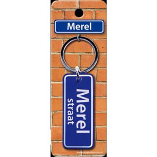Sleutelhanger blauw staal Paper Dreams Straatnaam Merel 9 Cm 8716764120688