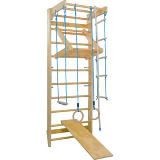 👉 Ladder hout Vidaxl Binnenklimset Met Ladders, Ringen En Glijbaan 8719883829470