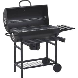 👉 Zwart staal Vidaxl Barbecuevat Met Wielen En Schappen 115x85x95 Cm 8720286139639