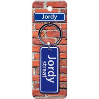 👉 Sleutelhanger blauw staal Paper Dreams Straatnaam Jordy 9 Cm 8716764119170