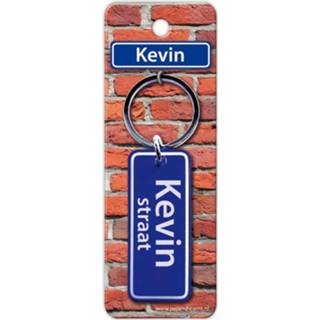 👉 Sleutelhanger blauw staal Paper Dreams Straatnaam Kevin 9 Cm 8716764119200