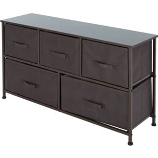 👉 Ladekast grijs MDF Ml-design Met 5 Laden Grijs, 100x30x54.5 Cm, Gemaakt Van 4064649030954