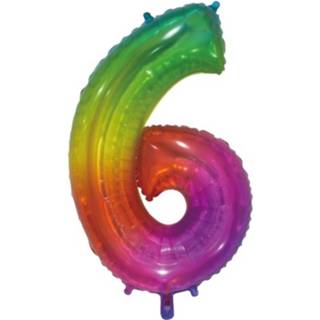 👉 Folieballon Globos Nordic Nummer 6 66 Centimeter Regenboog 5712735025511