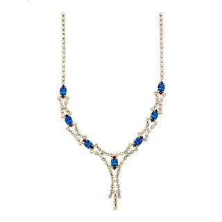 👉 Halsketting blauw metaal vrouwen verguld Collier Golden Style 4055708462991