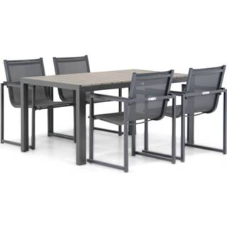 👉 Tuinset antracite grijs-antraciet dining sets Lifestyle Delgada/Young 155 cm 5-delig 7423621172162