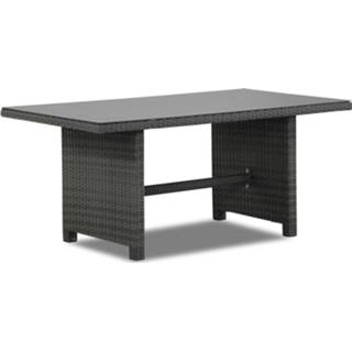 👉 Terrastafel wicker Flat Charcoal hoge lounge tafels grijs-antraciet Domani Luga lounge/dining tuintafel 153 x 83 7435147255281