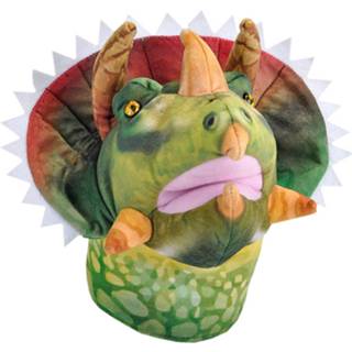 👉 Handpop groen pluche Wild Republic T-rex Triceratops Junior 92389253269