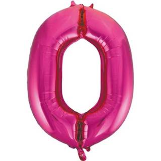 Folie roze Cijfer Nul 0 Ballon Van 86 Cm 5712735007166