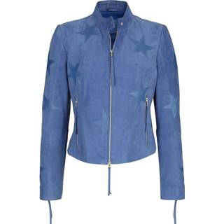 👉 Leren jas leer luxueus materiaal effen blauw vrouwen jasje AMY VERMONT 4055708245952