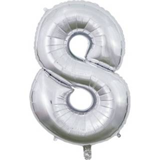 👉 Folie zilver Globos Nordic Cijferballon 8 66 Cm 5712735025238