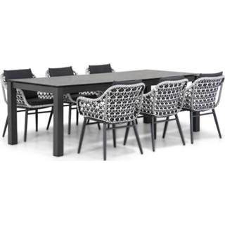 👉 Tuinset wicker dining sets zwart-wit Mixed Black-White Lifestyle Dolphin/Yukon 240 cm 7-delig 7423603641648